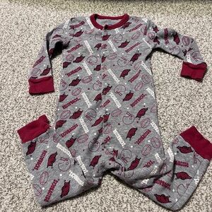 NCAA Kids Footie Pajamas in Gray and Red